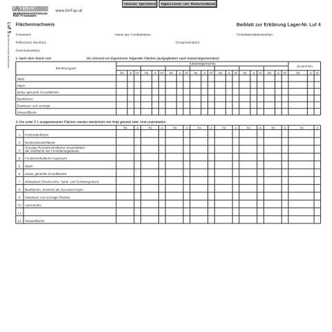 Dokumentvorschau: Luf5 — Beiblatt zu Formular Luf 4 — Steuern, Österreich (CERFA n°Luf5)