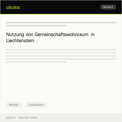 Dokumentvorschau: Erklärung zur Nutzung von Gemeinschaftswohnraum — Wohnen, Liechtenstein