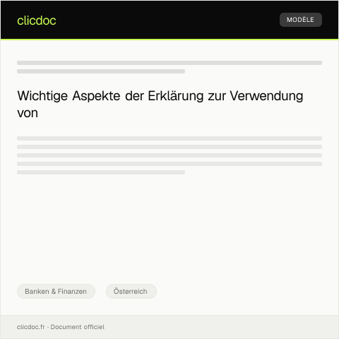 Dokumentvorschau: Erklärung zur Verwendung von Sozialversicherungsdaten — Banken & Finanzen, Österreich