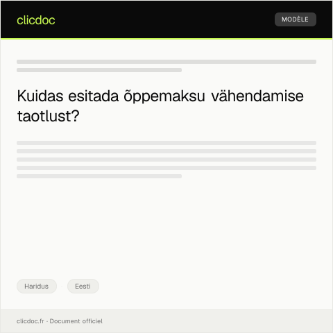 Document preview: Esitlus õppemaksu vähendamise taotluse kohta — Haridus, Eesti
