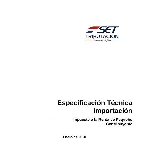 Vista previa del documento Especificación Técnica de Importación IRPC — Guias / IRP, Paraguay