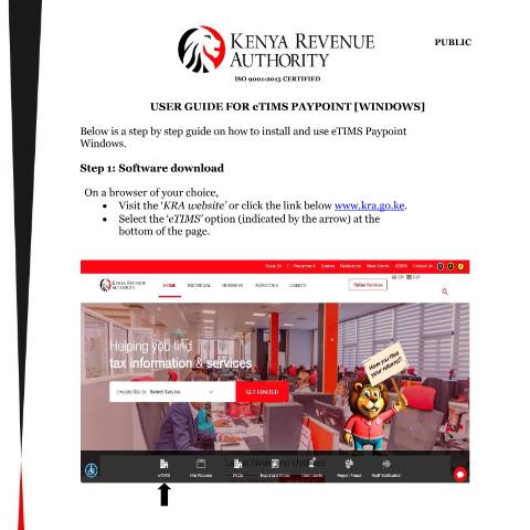 Document preview: eTIMS PayPoint User Guide (Windows) — Guide, Kenya (CERFA n°eTIMS-Paypoint-Windows-User-guide-2025)