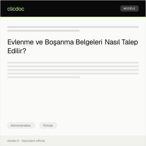 Document preview: Evlenme ve Boşanma Belgesi Talebi — Administration, Türkiye