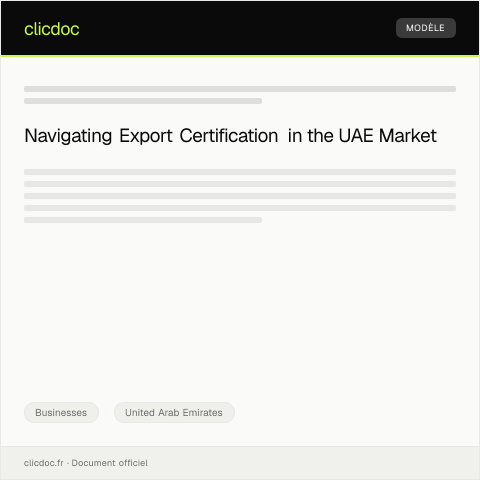 Document preview: Application for Export Certification through Emirates Authority for Standardization and Metrology — Businesses, United Arab Emirates