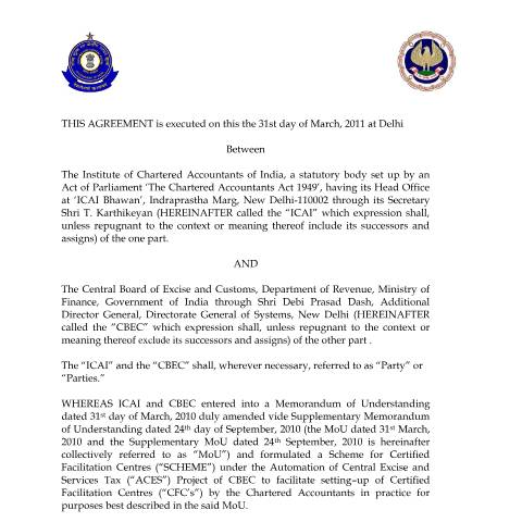 Document preview: Extension Agreement  for CFC 2011 12 ICAI — gst, India (CERFA n°Extension_Agreement_ for_CFC_2011_12_ICAI)