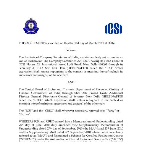 Document preview: Extention of CFC MOU icsi — gst, India (CERFA n°Extention_of_CFC_MOU_icsi)