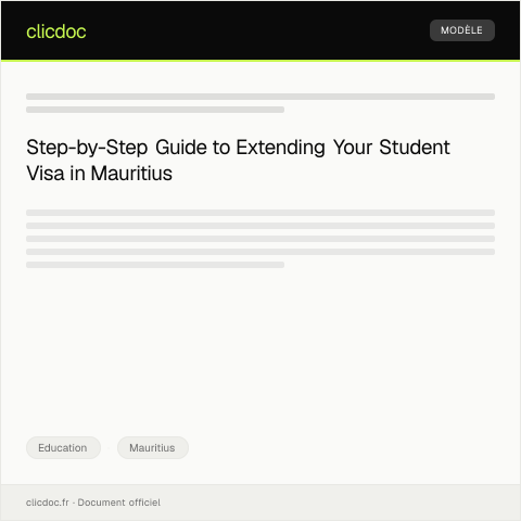 Document preview: Extension of Student Visa Period - Online Application — Education, Mauritius