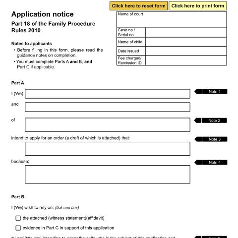 Document preview: Make an application to court within family proceedings: Form FP2 — HM Courts & Tribunals Service, United Kingdom