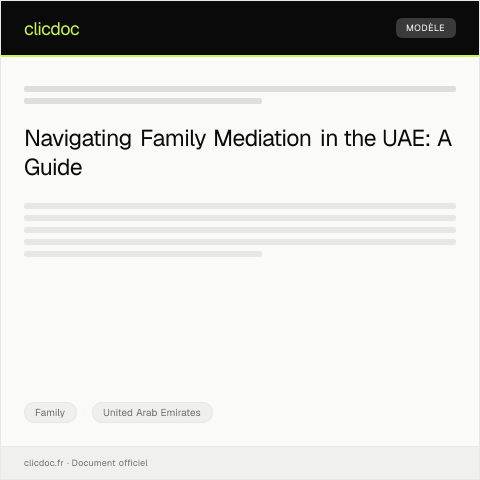 Document preview: Application for Family Mediation Services — Family, United Arab Emirates