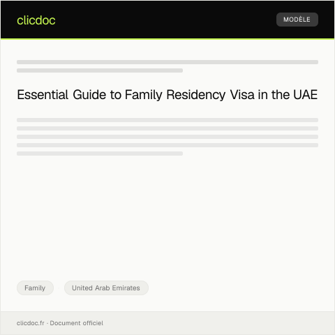 Document preview: Request for Family Residency Visa for Spouses and Children — Family, United Arab Emirates
