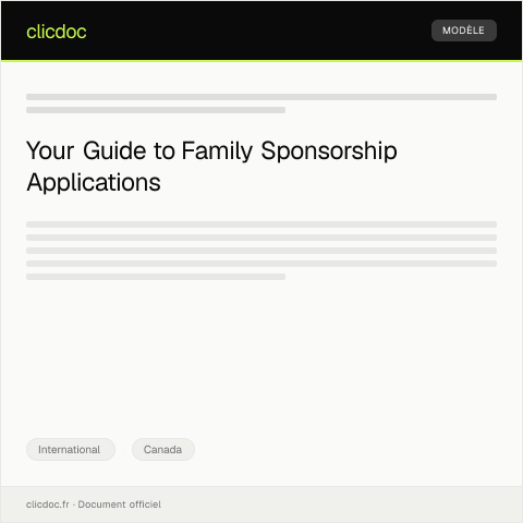 Document preview: Family Sponsorship Application / Demande de parrainage familial — International, Canada