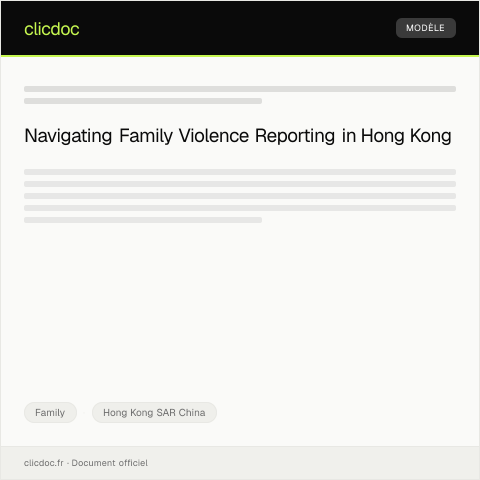 Document preview: Family Violence Report 家庭暴力報告 — Family, Hong Kong SAR China
