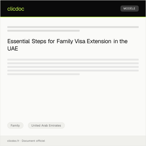 Document preview: Application for Family Visa Extension via Federal Authority for Identity — Family, United Arab Emirates