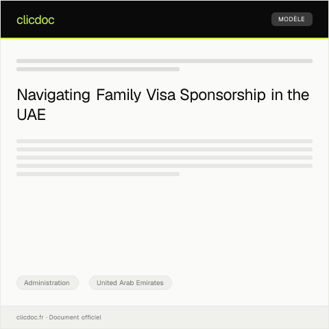 Document preview: Request for Family Visa Sponsorship Approval from Federal Authority for Identity — Administration, United Arab Emirates