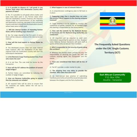 Document preview: frequent asked questions on single customs territory — Brochure / guide, Rwanda (CERFA n°frequent_asked_questions_on_single_customs_territory)
