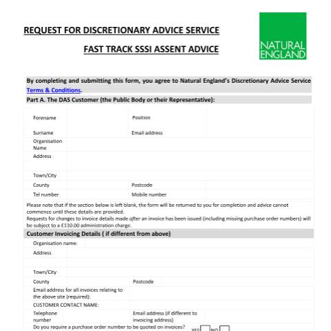 Document preview: Get fast-track advice for SSSI assent — Natural England, United Kingdom