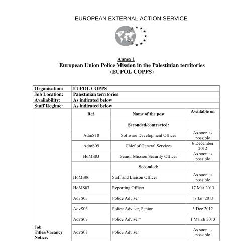 Document preview: Current vacancies - Foreign and Commonwealth Office international secondment — Foreign & Commonwealth Office, United Kingdom