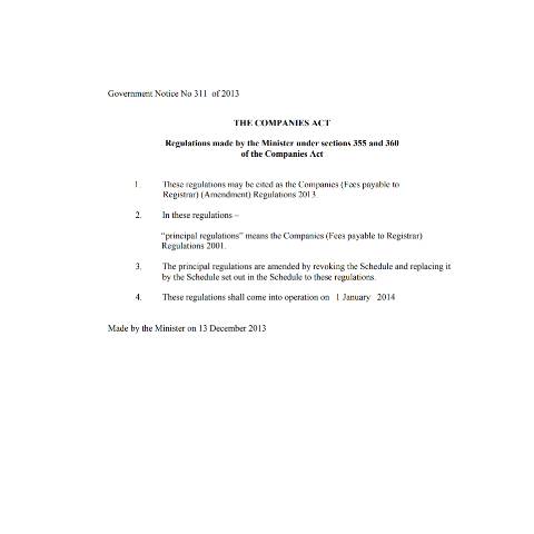 Document preview: Fees — Document, Mauritius (CERFA n°Fees)