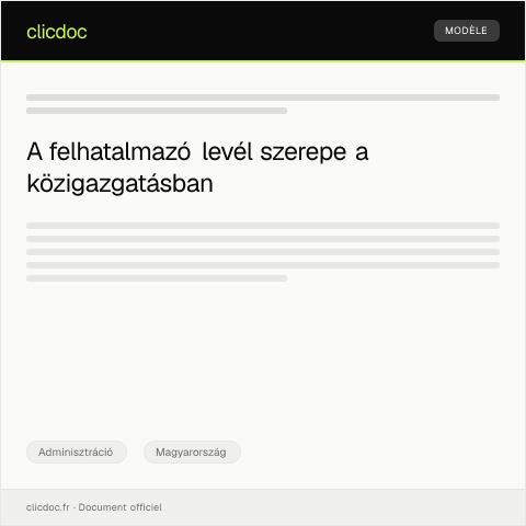 Document preview: Felhatalmazó levél elektronikus aláírása — Adminisztráció, Magyarország