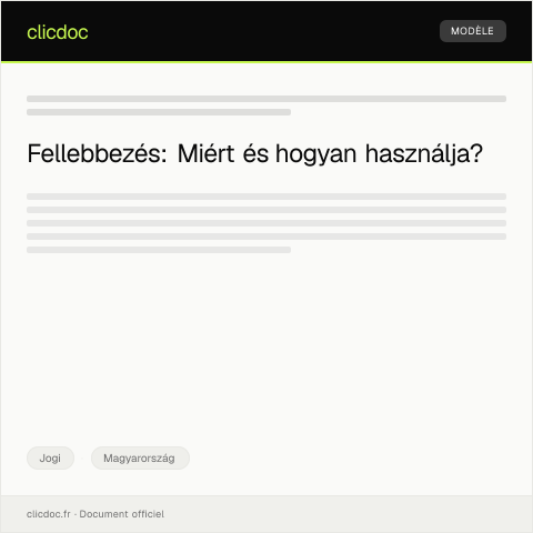 Document preview: Fellebbezés — Jogi, Magyarország
