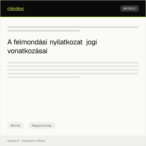 Document preview: Felmondási nyilatkozat — Munka, Magyarország