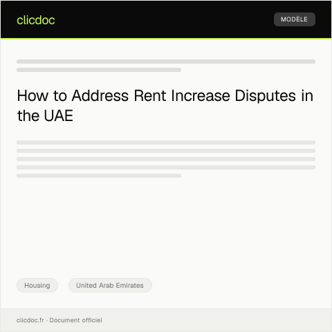 Document preview: File Complaint for Dispute over Rent Increase / تقديم شكوى حول زيادة الإيجار — Housing, United Arab Emirates