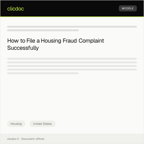 Document preview: Filing a Complaint for Housing Fraud — Housing, United States