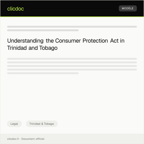 Document preview: Filing a Complaint under the Consumer Protection Act (CP 005) — Legal, Trinidad & Tobago