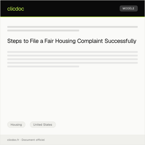 Document preview: Filing a Complaint with Fair Housing Act — Housing, United States