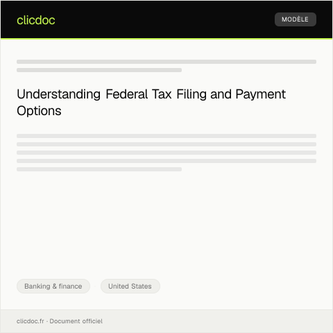 Document preview: Filing and Payment Options for Federal Taxes — Banking & finance, United States