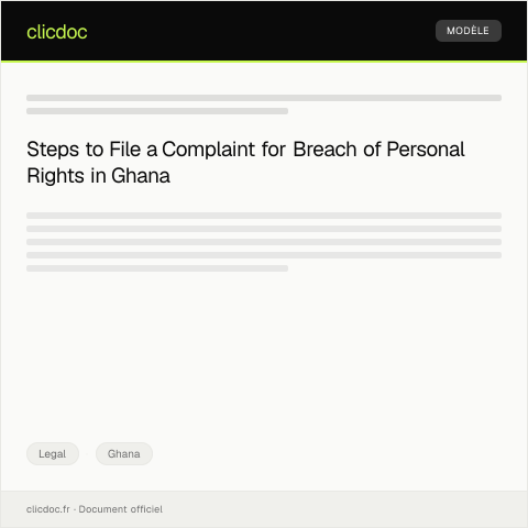 Document preview: Filing of Complaint for Breach of Family or Personal Rights — Legal, Ghana
