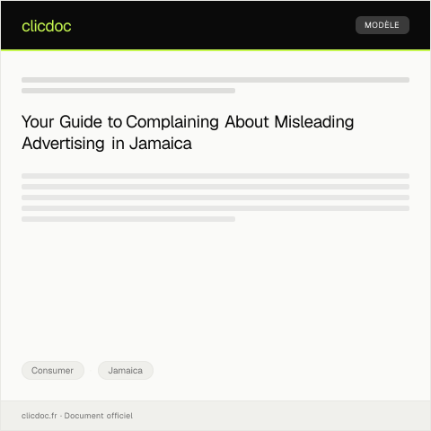 Document preview: Filing a Complaint for Misleading Advertising with Jamaica Fair Trading Commission — Consumer, Jamaica