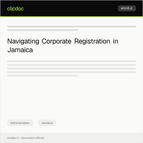 Document preview: Filing of Corporate Registration Documents with the Companies Office of Jamaica — Adminstration, Jamaica