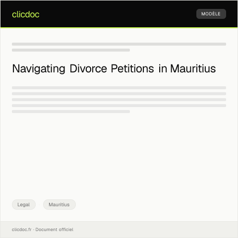 Document preview: Filing of a Divorce Petition via Mauritian e-Justice Portal — Legal, Mauritius