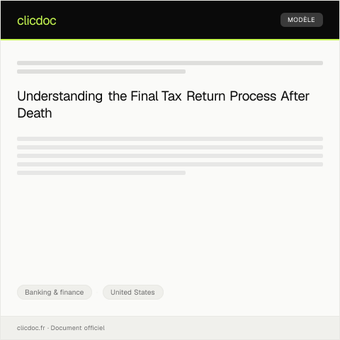 Document preview: Filing Your Final Return After Death — Banking & finance, United States