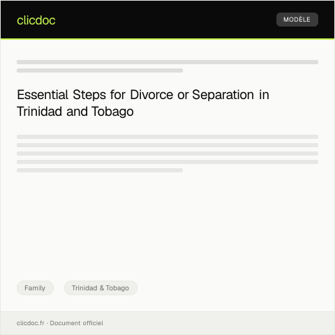 Document preview: Filing for Divorce or Separation (Div 002) — Family, Trinidad & Tobago