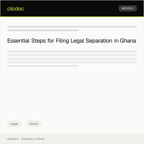 Document preview: Filing for Legal Separation Documentation — Legal, Ghana