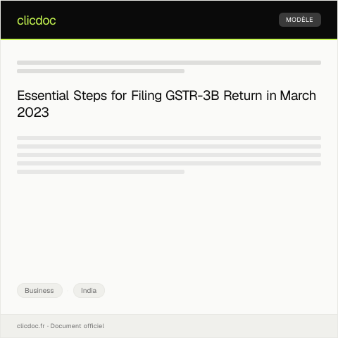 Document preview: Filing of GST Return (Form GSTR-3B, March 2023) — Business, India