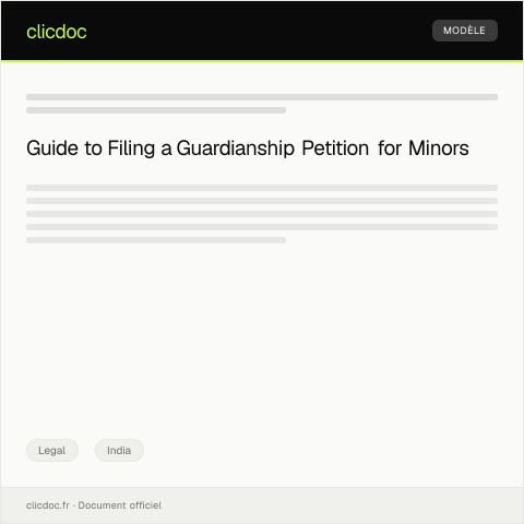 Document preview: Filing of a Guardianship Petition for Minor - Form G-2023 — Legal, India