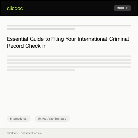 Document preview: Filing International Criminal Record Check — International, United Arab Emirates