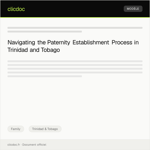 Document preview: Filing a Petition for Paternity Establishment (P 008) — Family, Trinidad & Tobago