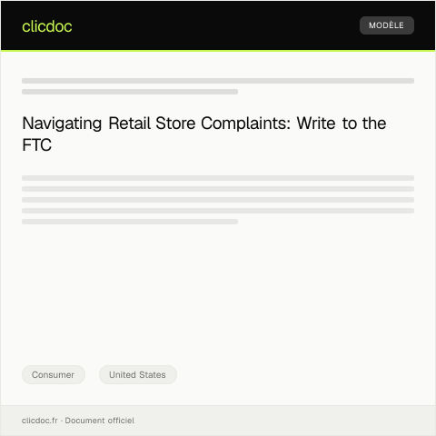 Document preview: Guidance on Filing a Complaint about Retail Store Issues — Federal Trade Commission — Consumer, United States