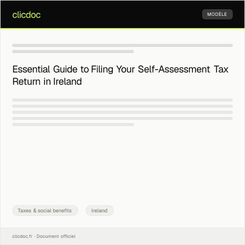 Document preview: Filing of Self-Assessment Tax Return (Form 11) for Previous Year — Taxes & social benefits, Ireland
