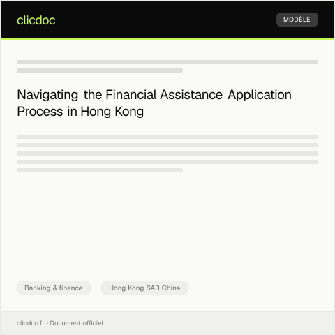 Document preview: Financial Assistance Application / 財務援助申請 — Banking & finance, Hong Kong SAR China