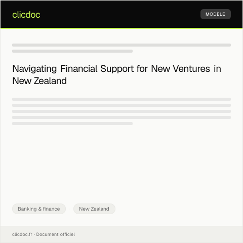 Document preview: Inquiry about Financial Support for New Businesses / Pātai mō ngā tautoko pūtea mō ngā pakihi hou — Banking & finance, New Zealand