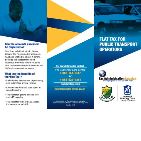 Document preview: Flat Tax for Transport Operators — Document, Jamaica (CERFA n°flat_tax_brochure)
