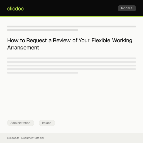Document preview: Request for Flexible Working Arrangement Review — Administration, Ireland