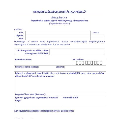 Document preview: FNMT.148.K — Kézi kitöltés — NEAK_EGESZSEGBIZTOSITAS, Magyarország (CERFA n°FNMT.148.K)