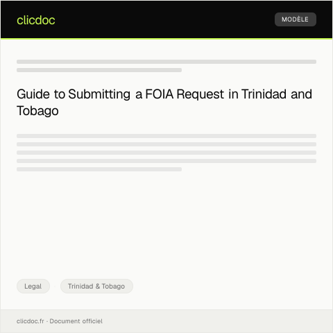 Document preview: Submission of a FOIA Request Form (FOIA 100) — Legal, Trinidad & Tobago