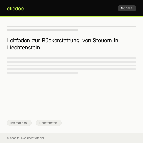 Dokumentvorschau: Forderung auf Rückerstattung im Rahmen eines Doppelbesteuerungsabkommens — International, Liechtenstein